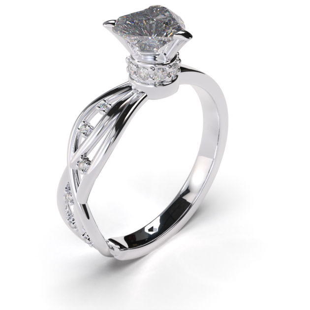 Anillo de compromiso en plata 925 "CLAUDETTE"